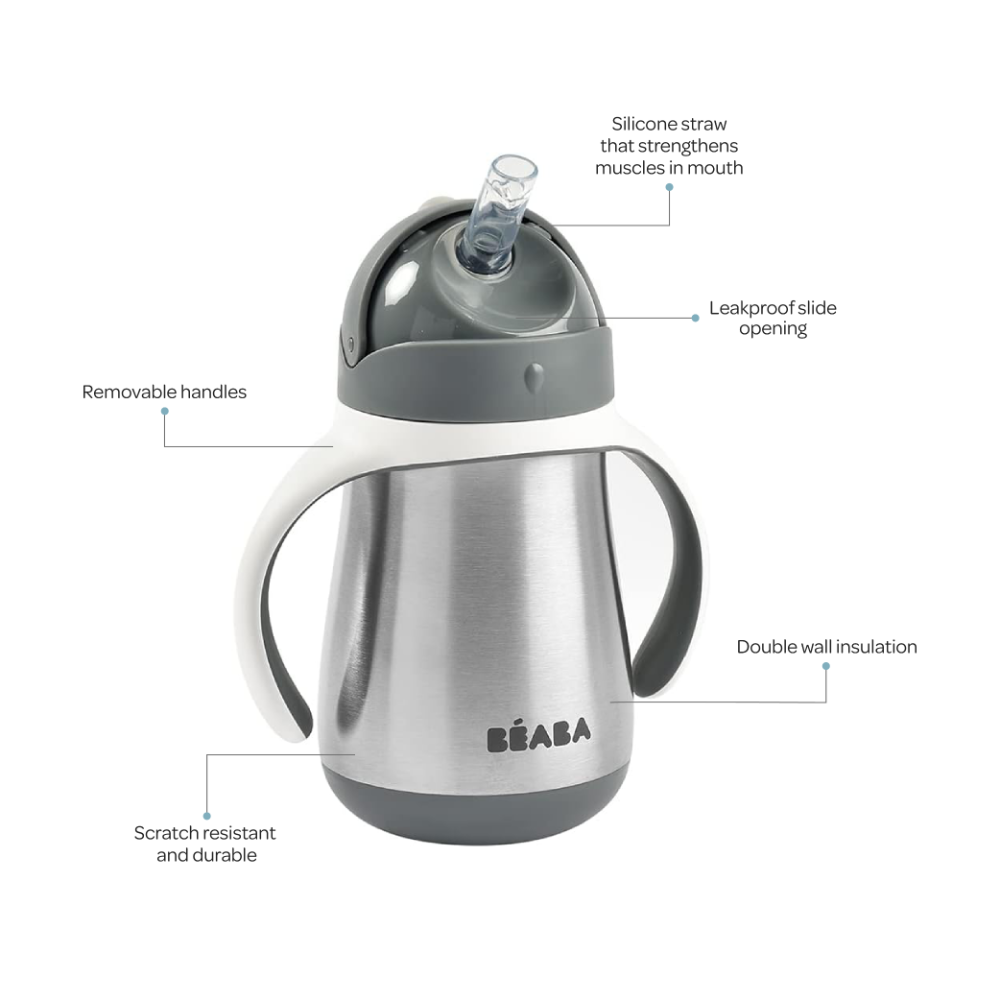 Beaba Stainless Steel Straw Cup - 250 ml