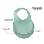 Beaba Silicone Waterproof Baby Feeding Bib with Food Catcher Pocket, BPA-Free, Easy to Clean, 4M+