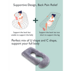 Momcozy G Shaped Pregnancy Pillow Grey