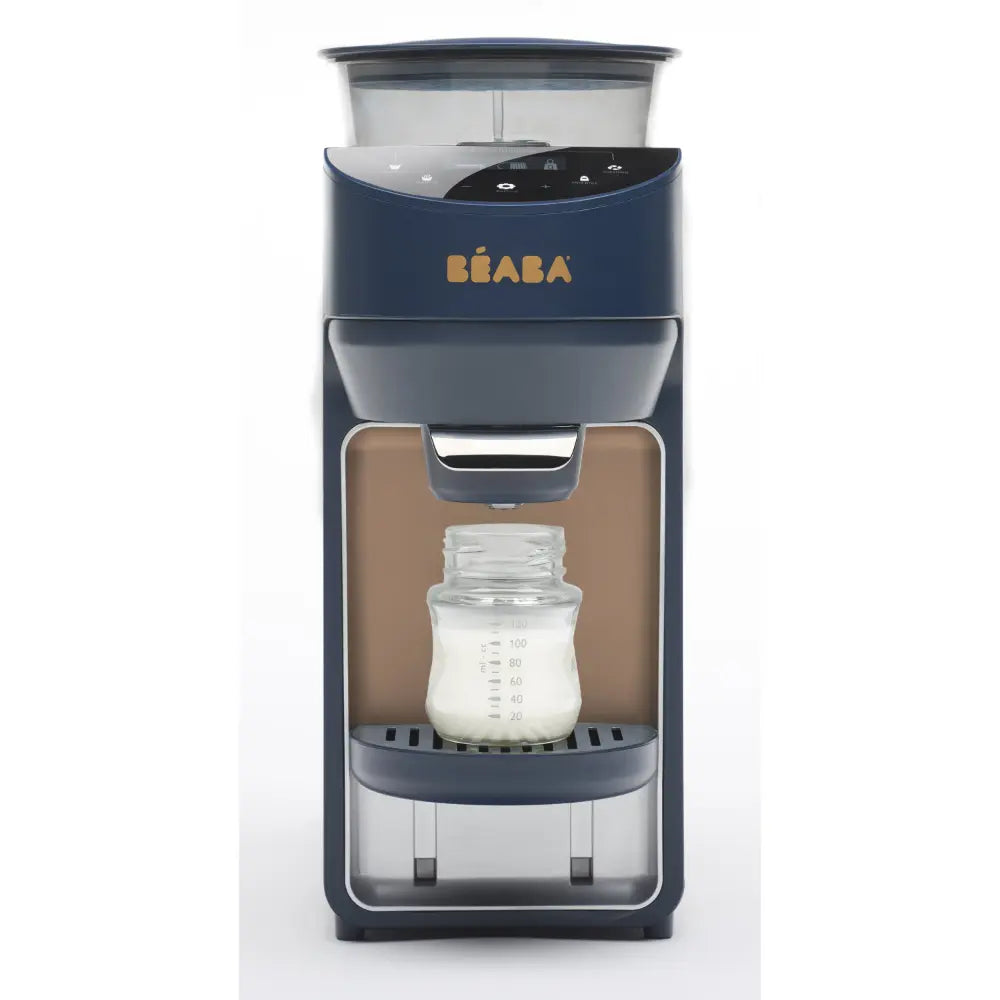 Beaba Milkeo Plus Automatic Baby Bottle Maker & Formula Dispenser - Instant Warm Bottles in 20 Sec, Smart Touchscreen, Multiple Temperature Settings, Baby Formula Mixer & Milk Maker for Infants, Night Blue, 0m+