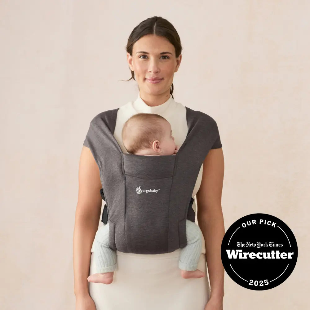 Ergobaby Embrace Newborn Baby Carrier, Soft, Cosy & Lightweight Newborn Ready Carrier, Ergonomic “M” Position, Padded Head & Neck Support, Adjustable Waistbelt & Cross Straps, 2 Carry Positions, Easy to Use, 3-11 Kgs, 0-12 Months, Heather Grey
