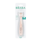 Beaba 1st Stage Silicone Spoon - Baby Led Weaning Self Feeding Training Spoon with Ultra Soft Tip, Gum Friendly, Ergonomic Handles, BPA Free, 4m+