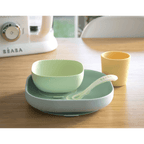 Beaba Silicone 4 Piece Baby Meal Set – Suction Plate, Suction Bowl, Anti-Slip Cup & 2nd Stage Spoon, Non-Slip, Unbreakable, Easy to Clean, BPA-Free Baby Feeding Set for Mess-Free Mealtime Essentials, 4M+