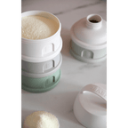 Beaba Stacked Formula Container - Airtight Multifunctional Storage Container for Storing Milk Powder and Baby Food, 4 Interchangeable Compartments, Microwave Safe, Travel Friendly