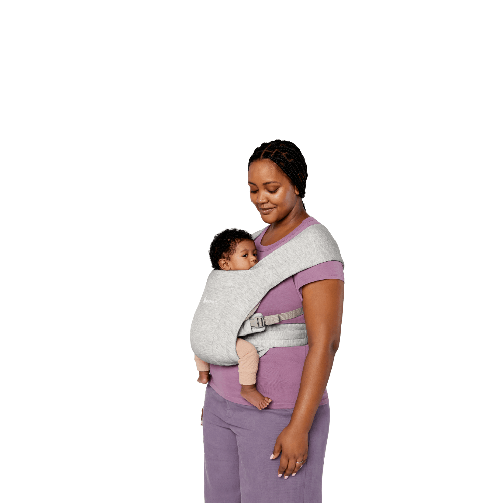 Ergobaby Embrace Newborn Baby Carrier – Soft & Lightweight Fabric, Ergonomic “M” Position and Head Support, Adjustable Waistbelt & Cross Straps, 3 Carry Positions, Easy to Use, 3-11 Kgs, Birth to 12 Months, Soft Grey
