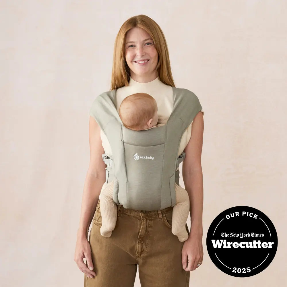 Ergobaby Embrace Newborn Baby Carrier, Soft, Cosy & Lightweight Newborn Ready Carrier, Ergonomic “M” Position, Padded Head & Neck Support, Adjustable Waistbelt & Cross Straps, 2 Carry Positions, Easy to Use, 3-11 Kgs, 0-12 Months, Soft olive