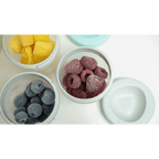 Beaba Silicone Storage Container - Ideal Airtight Container for Storing Baby Snacks and Meals, Stackable & Interlocking Design, Travel Friendly, 200ML, Set of 3