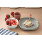 Beaba Silicone 4 Piece Baby Meal Set – Suction Plate, Suction Bowl, Anti-Slip Cup & 2nd Stage Spoon, Non-Slip, Unbreakable, Easy to Clean, BPA-Free Baby Feeding Set for Mess-Free Mealtime Essentials, 4M+