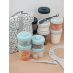 Beaba Expert Food Storage Set - Airtight Interlocking Containers for Baby & Toddler Meals with Graduation Scale, Microwave & Freezer Safe, Set of 14 (2 x 90ML, 4 x 150ML, 6 x 250ML & 2 Spoons)