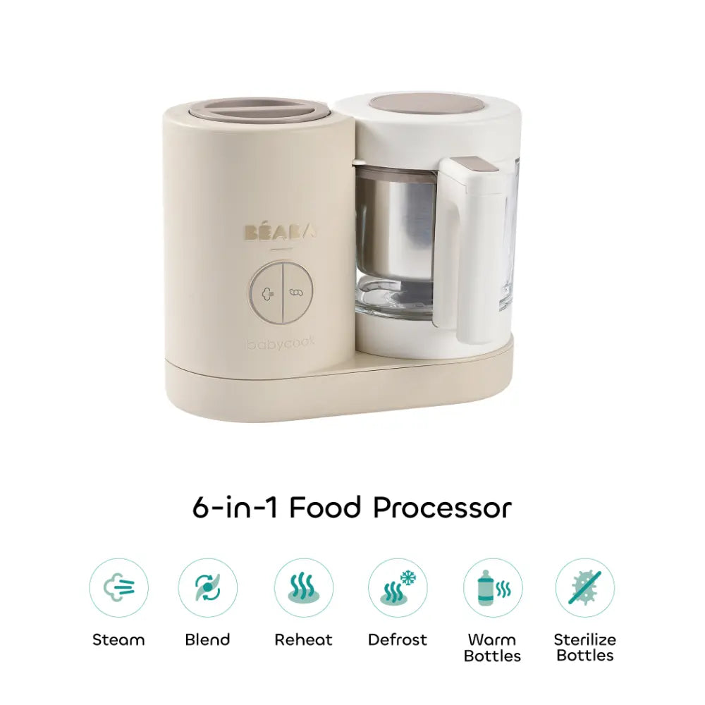 Beaba Babycook Neo-6 In 1 Baby Food Processor, Blender, Steamer, Cooker & Sterilizer, Portable Baby Food Cooker, Puree Maker and Warmer
