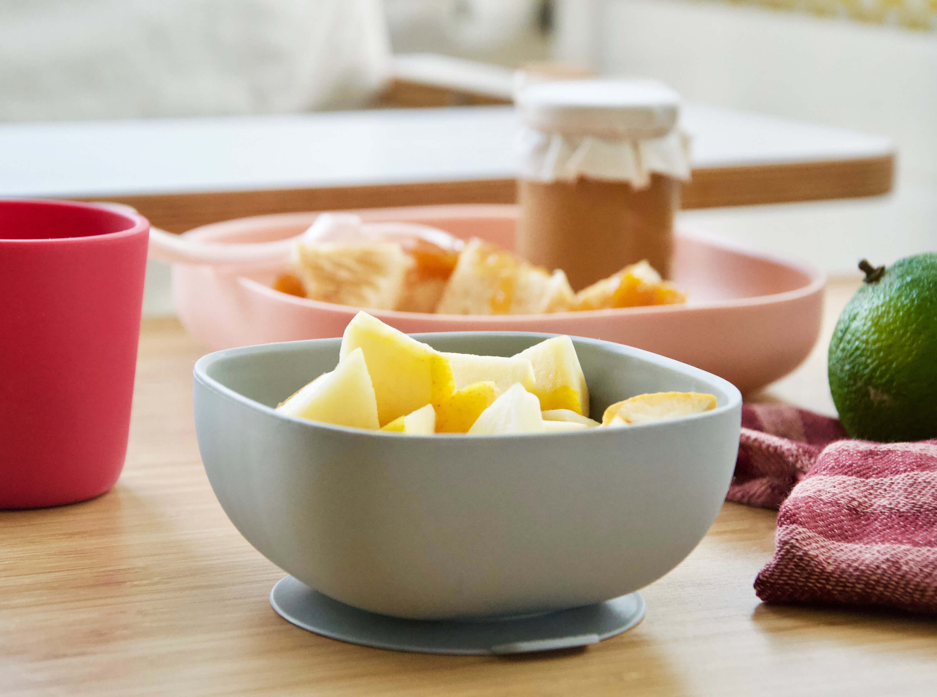 Beaba Silicone Suction Bowl - Non-Slip Baby Feeding Bowl for Self-Feeding & Baby-Led Weaning, Supple and Unbreakable Silicone BPA-Free, 4M+