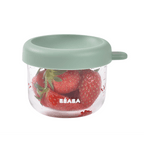 Beaba Glass Storage Container - Ideal Airtight Container for Storing Baby Snacks and Meals with Graduation Measuring Scale, Heat, Freeze, Sterilization, and Microwave Safe, 150ML