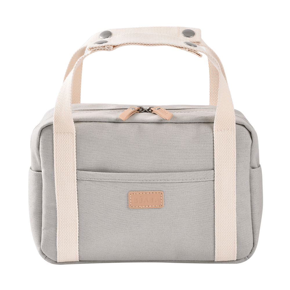 Beaba Mini Paris Baby Diaper Bag – Multifunctional Travel Baby Bag with 5L Capacity, Multi-Pocket Organizer with Stroller Clips, 100% Cotton, Ideal for Moms & Dads