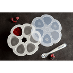 Beaba Silicone Multiportion Tray with Airtight Lid for Baby Food Storage - Ideal Container for Storing Snacks & Baby Meals, Easy Grip, Freezer & Microwave Safe, 6 Servings of 90ml Each
