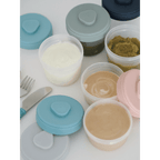 Beaba Starter Food Storage Set - Airtight Interlocking Stackable Containers for Baby & Toddler Meals with Graduation Scale, Leakproof, Microwave & Freezer Safe, Set of 6 (2x90ML & 4x150ML), Multicolor