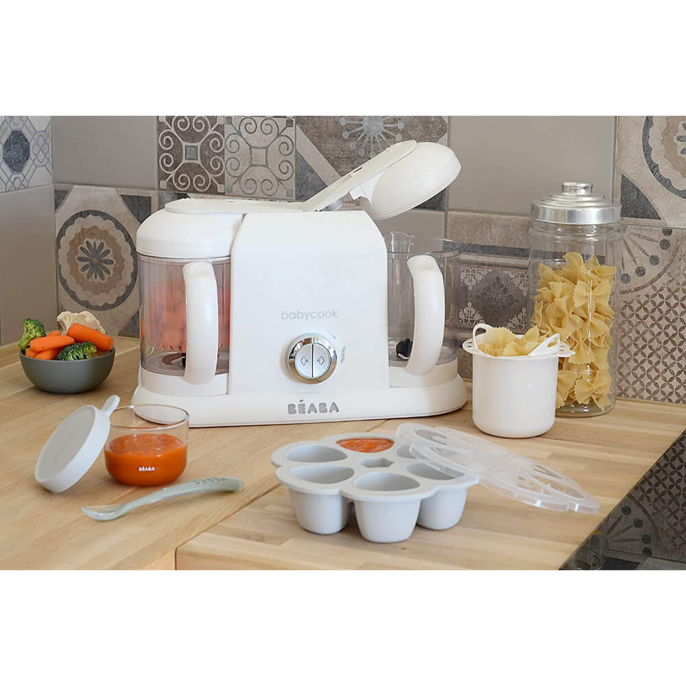 Beaba Pasta & Rice Cooker Attachment for Starchy Baby Food like Dal, Rice, Pasta for Babycook Solo, 350g Capacity, White