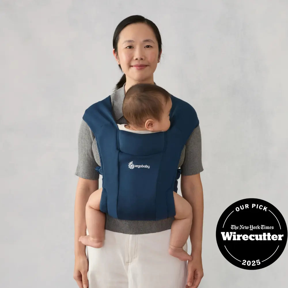 Ergobaby Embrace Newborn Baby Carrier, Soft, Cosy & Lightweight Newborn Ready Carrier, Ergonomic “M” Position, Padded Head & Neck Support, Adjustable Waistbelt & Cross Straps, 2 Carry Positions, Easy to Use, 3-11 Kgs, 0-12 Months, Midnight Blue