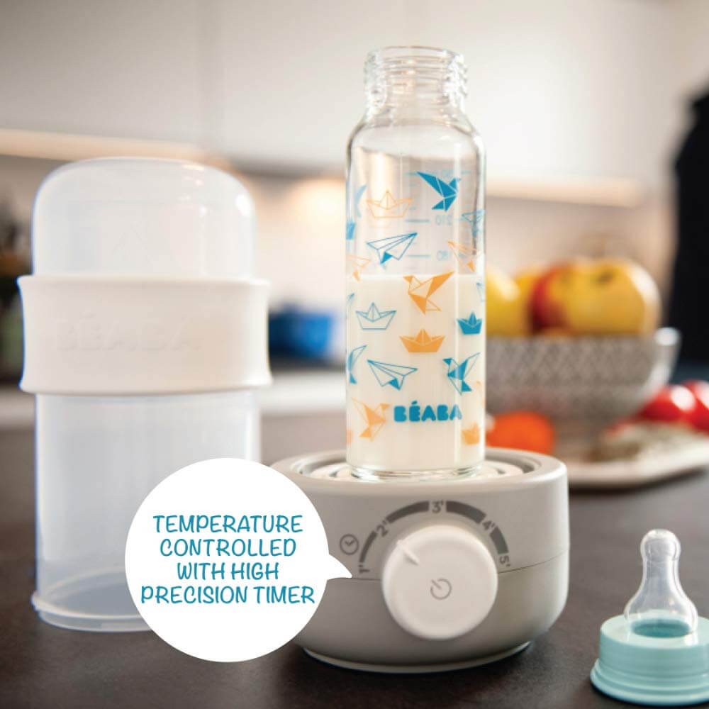 Beaba Baby Bottle Warmer, 3-in-1 Multifunctional, Ultra Fast, Portable, Travel Friendly, Reheats Milk, Baby Food, Compact Design , 0m+