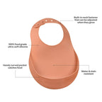Beaba Silicone Waterproof Baby Feeding Bib with Food Catcher Pocket, BPA-Free, Easy to Clean, 4M+