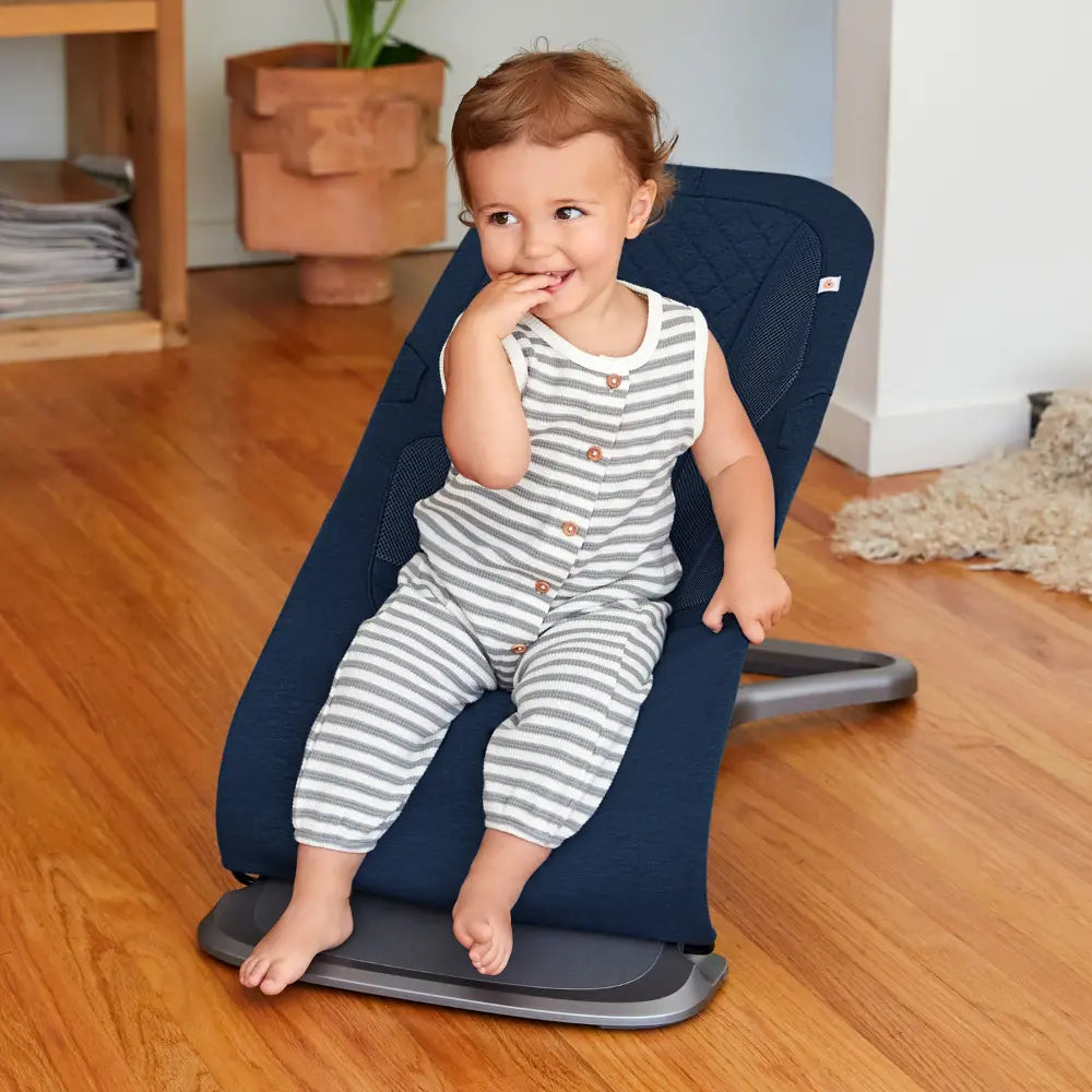 Ergobaby Evolve 3-in-1 Bouncer, Adjustable Multi-Position Baby Bouncer Seat with Newborn Insert, Head to Hip Support, Ergonomic & Lightweight Rocking Chair, Folds Flat for Easy Storage, 2-13 Kgs, 0 - 2 Years