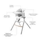 Beaba Up&Down High Chair - Grey/White