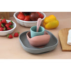 Beaba Silicone 4 Piece Baby Meal Set – Suction Plate, Suction Bowl, Anti-Slip Cup & 2nd Stage Spoon, Non-Slip, Unbreakable, Ergonomic Design, Easy to Clean, BPA-Free Baby Feeding Set for Mess-Free Mealtime Essentials, 4M+