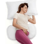 Momcozy Pregnancy Wedge Pillow for Belly Support | Memory Foam - White