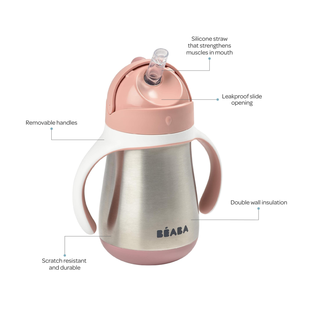 Beaba Stainless Steel Straw Cup - 250 ml