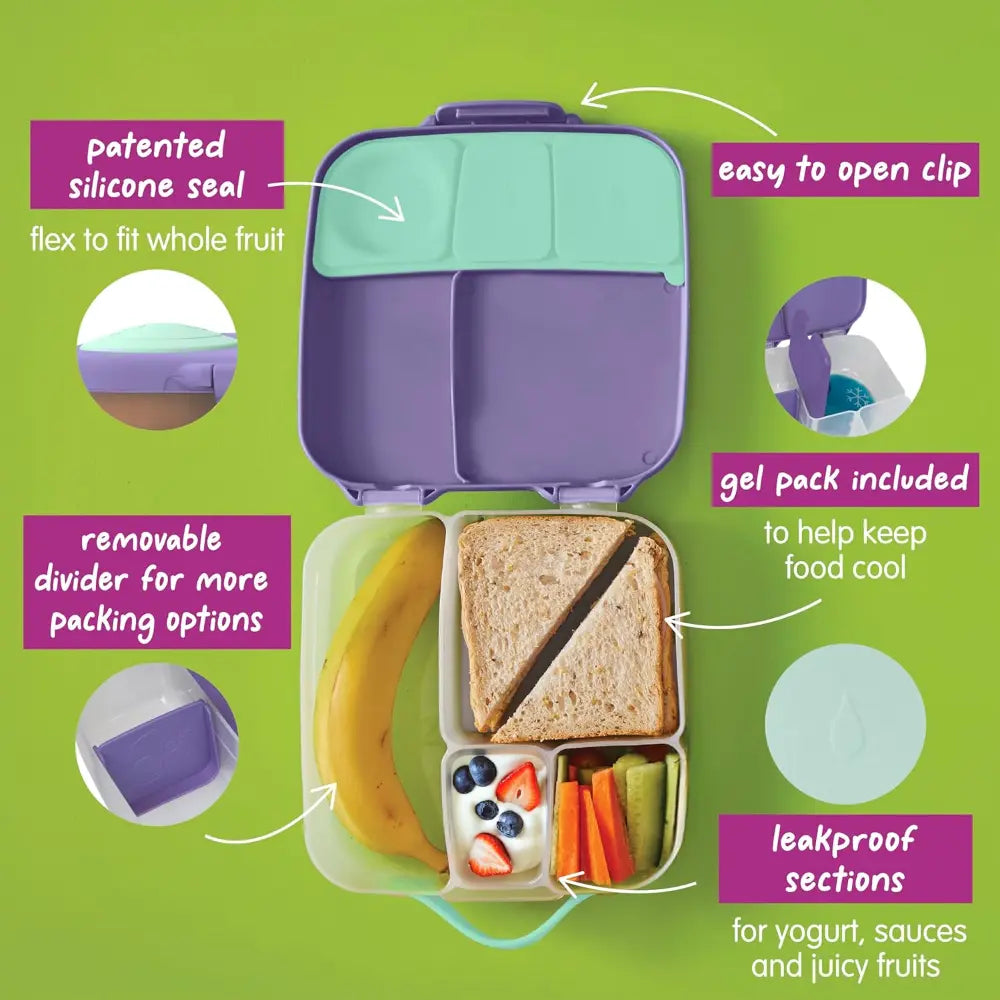 B.Box Leakproof Bento Style Big Lunchbox for Kids with 5 sections - ideal for School Lunch