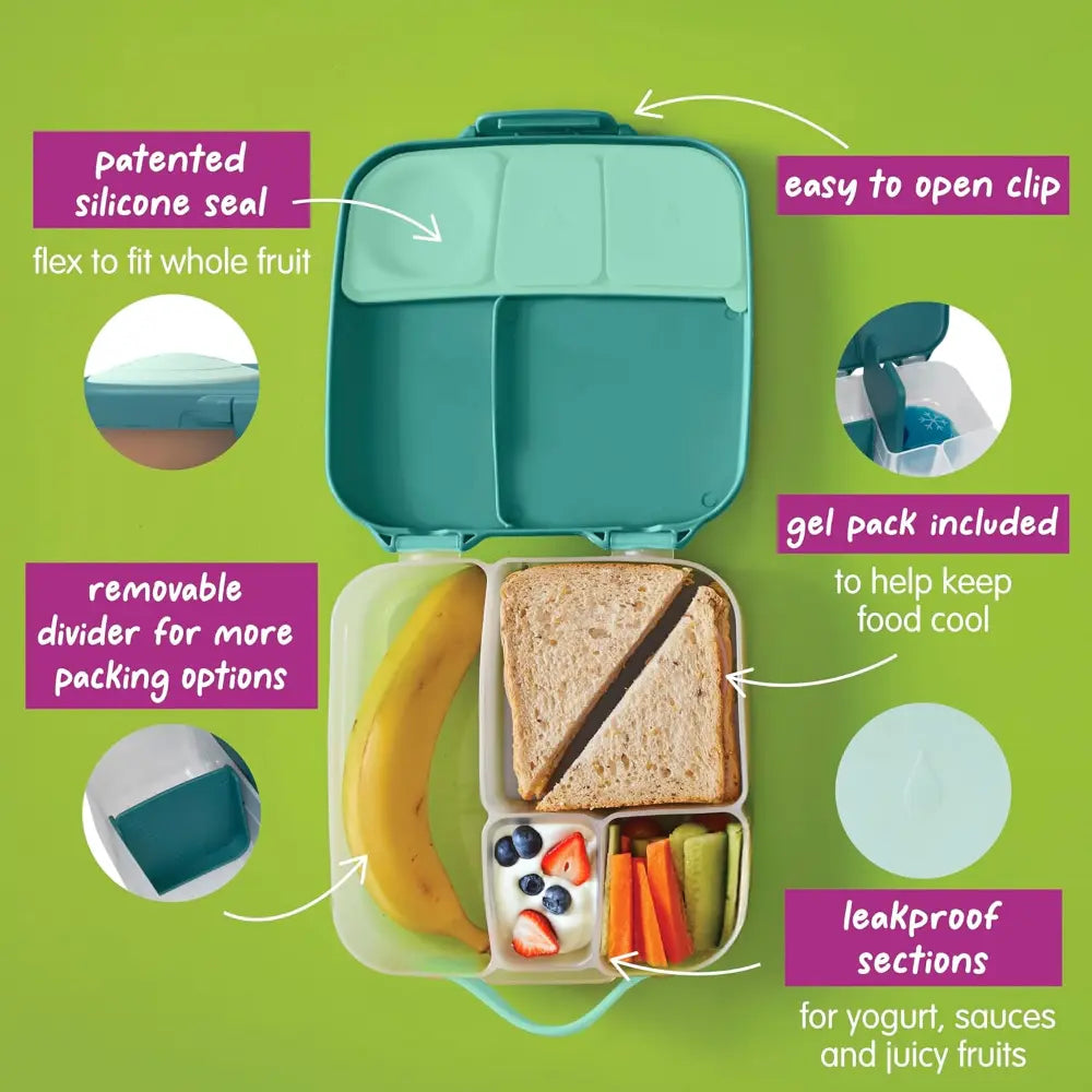 B.Box Leakproof Bento Style Big Lunchbox for Kids with 5 sections - ideal for School Lunch