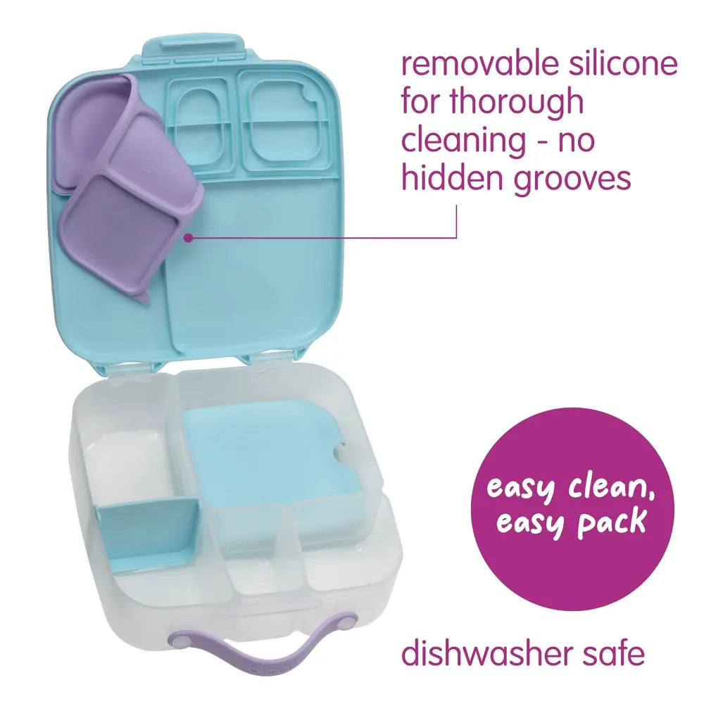 B.Box Kids Lunchbox – 2 Litre, Leak-Proof Bento Style with Gel Cooler Pack, Adjustable Divider & Whole Fruit Compartment – Multicolor