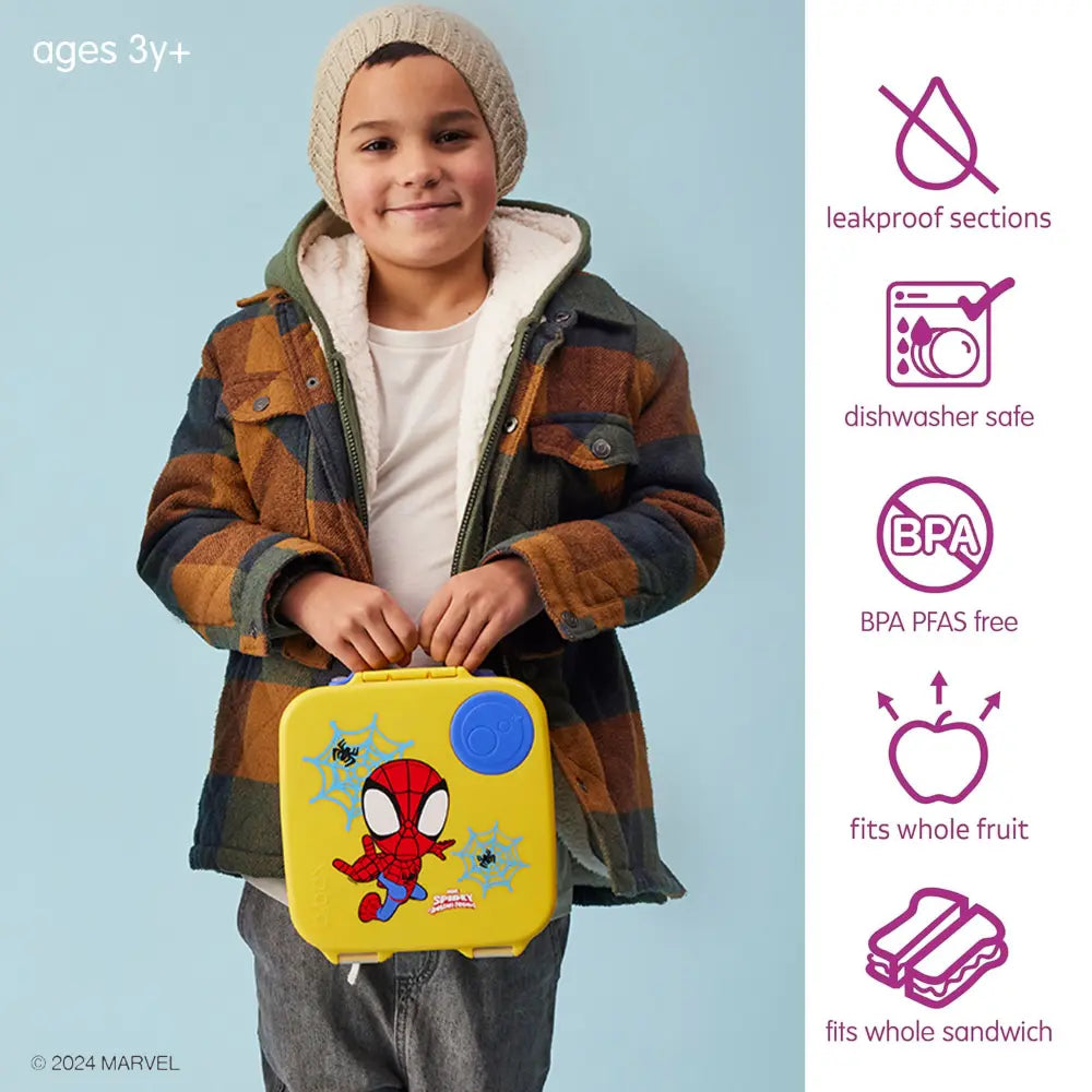 B.Box Kids Lunchbox – 2 Litre, Leak-Proof Bento Style with Gel Cooler Pack, Adjustable Divider & Whole Fruit Compartment – Multicolor