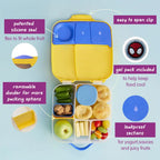 B.Box Kids Lunchbox – 2 Litre, Leak-Proof Bento Style with Gel Cooler Pack, Adjustable Divider & Whole Fruit Compartment – Multicolor