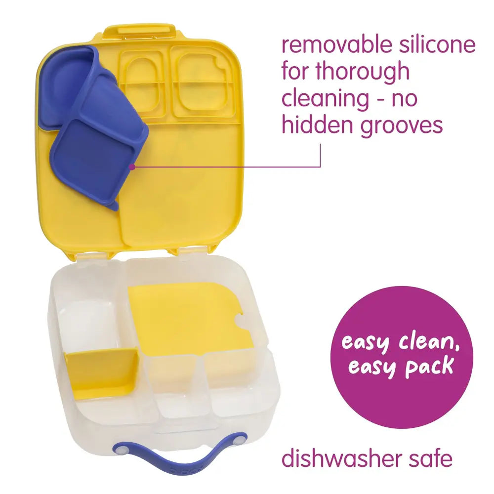 B.Box Kids Lunchbox – 2 Litre, Leak-Proof Bento Style with Gel Cooler Pack, Adjustable Divider & Whole Fruit Compartment – Multicolor