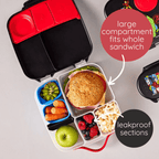 B.Box Kids Lunchbox – 2 Litre, Leak-Proof Bento Style with Gel Cooler Pack, Adjustable Divider & Whole Fruit Compartment – Multicolor