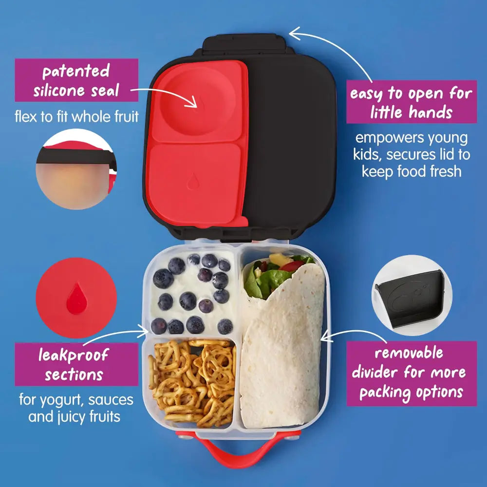 B.Box Mini Lunchbox for Kids – 1L Capacity, Adjustable Divider, Flexi Fruit Holder, BPA-Free – Multicolor