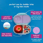 B.Box Snack Box for Kids – Leak-Proof container, 2 Compartments, BPA-Free, Easy to Open & Carry – Multicolour