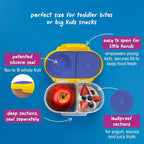 B.Box Snack Box for Kids – Leak-Proof container, 2 Compartments, BPA-Free, Easy to Open & Carry – Multicolour