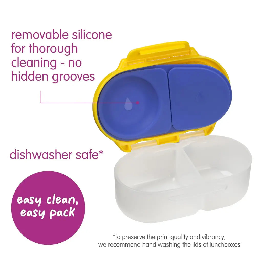 B.Box Snack Box for Kids – Leak-Proof container, 2 Compartments, BPA-Free, Easy to Open & Carry – Multicolour
