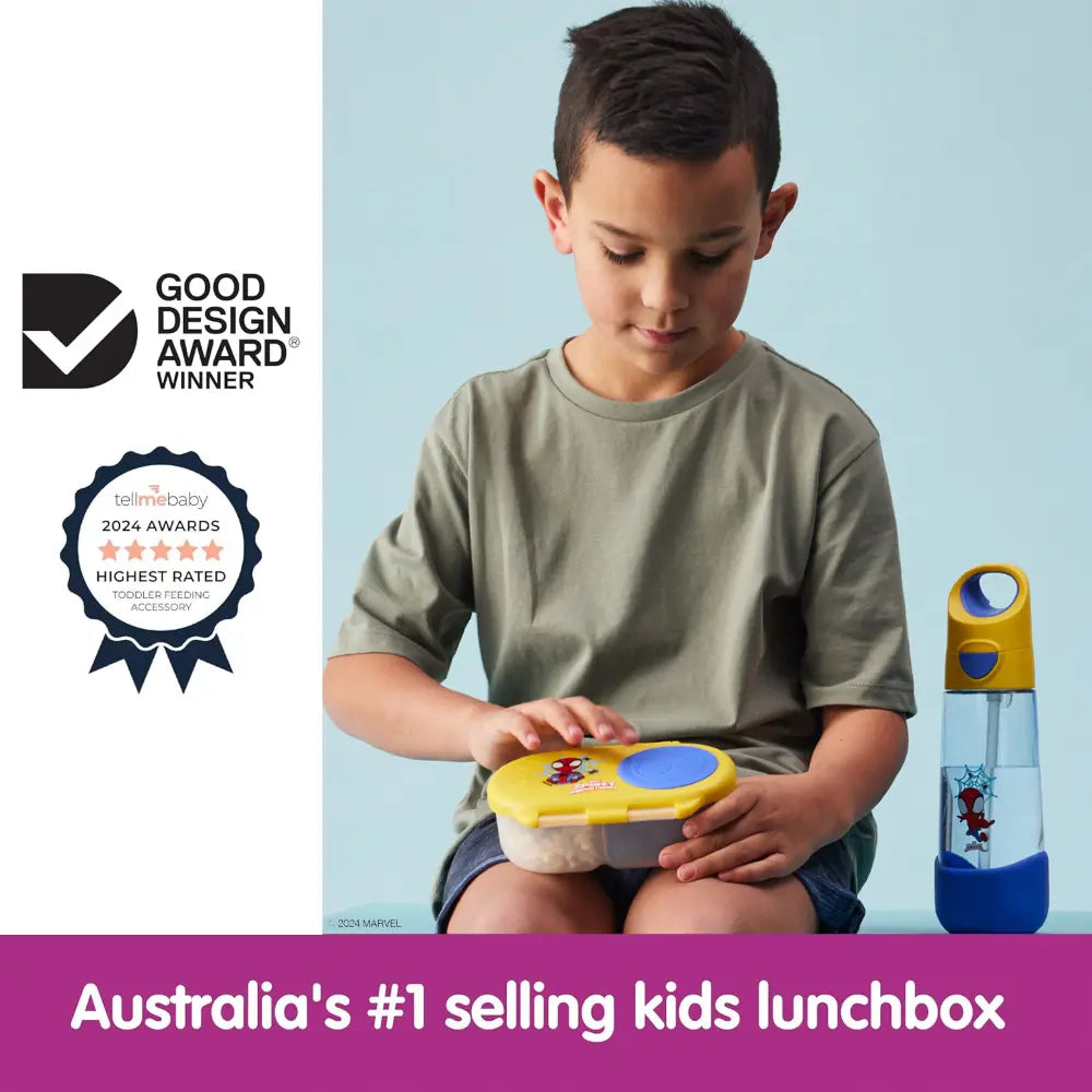 B.Box Snack Box for Kids – Leak-Proof container, 2 Compartments, BPA-Free, Easy to Open & Carry – Multicolour