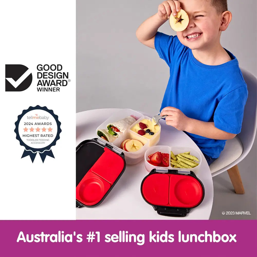 B.Box Snack Box for Kids – Leak-Proof container, 2 Compartments, BPA-Free, Easy to Open & Carry – Multicolour