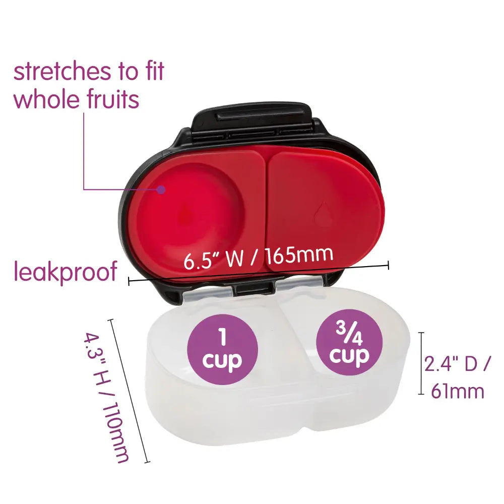 B.Box Snack Box for Kids – Leak-Proof container, 2 Compartments, BPA-Free, Easy to Open & Carry – Multicolour