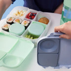 B.Box Snack Tubs - Leakproof, Reusable & Portable Snack Containers Pack of 3 - Forest Green
