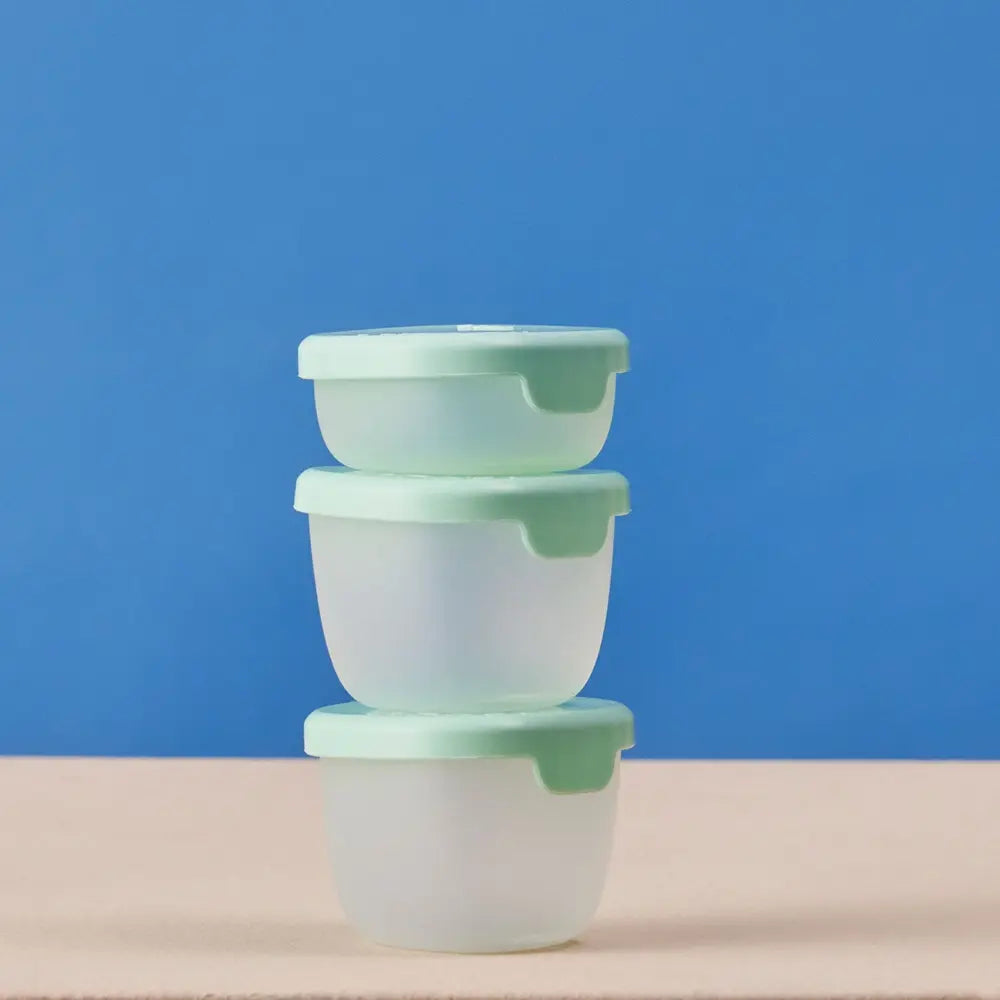 B.Box Snack Tubs - Leakproof, Reusable & Portable Snack Containers Pack of 3 - Forest Green