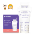 Lansinoh Breast Milk Transparent Storage Bags - Breastmilk Pouches For Fridge or Freezer Use, Pre-sterilized, Reinforced Double Sealed Side, Double Zipper For Ultimate Protection