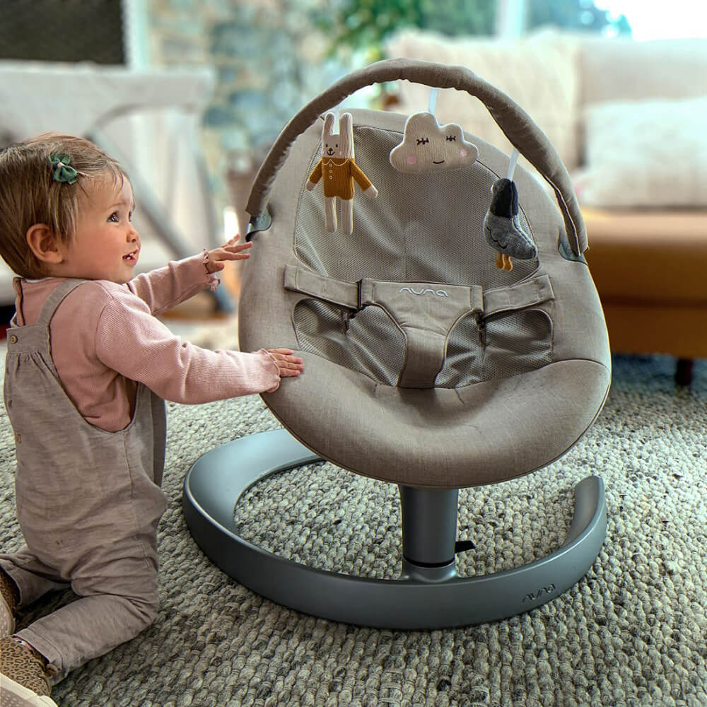 Nuna Leaf Grow Baby Bouncer|Sleek Design|Rock Solid Base with Motion Lock|3 Ergonomic Recline Positions|New Born to 60 kg -  Thyme