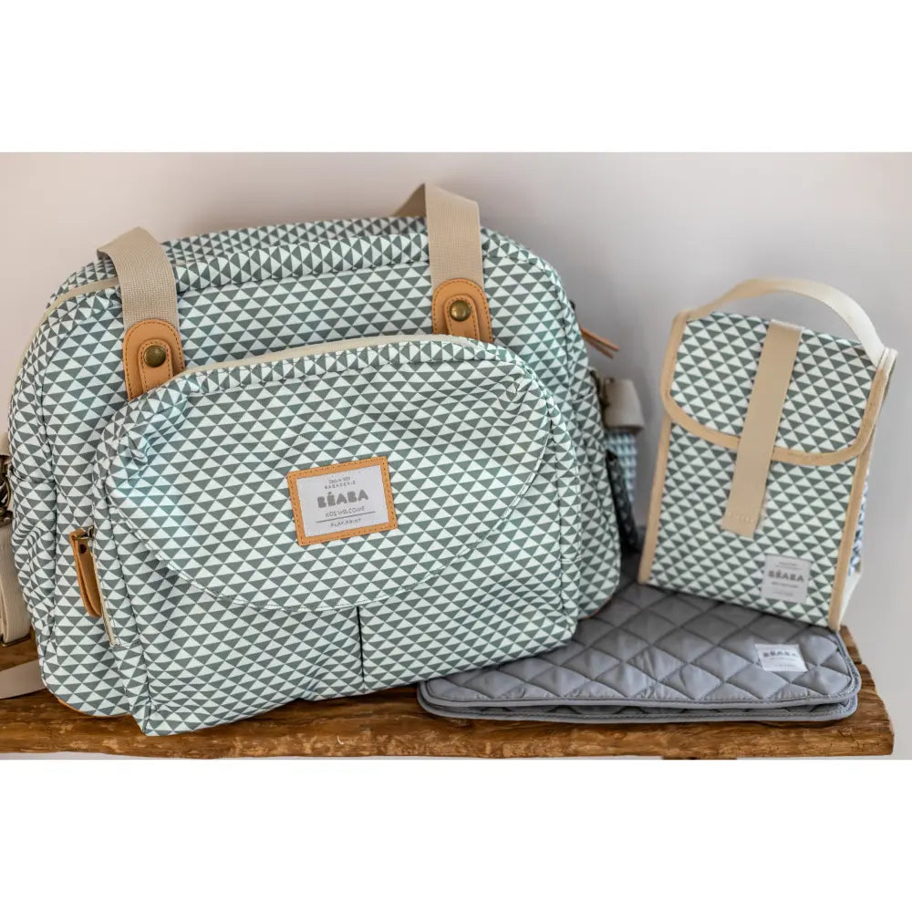 Beaba Geneva Baby Diaper Bag – Multifunctional Travel baby Bag with Large Capacity, Multi-Pocket Organizer with Changing Pad, Insulated Bottle Pouch, Pacifier Pouch & Stroller Clips, Ideal for Moms & Dads On the Go