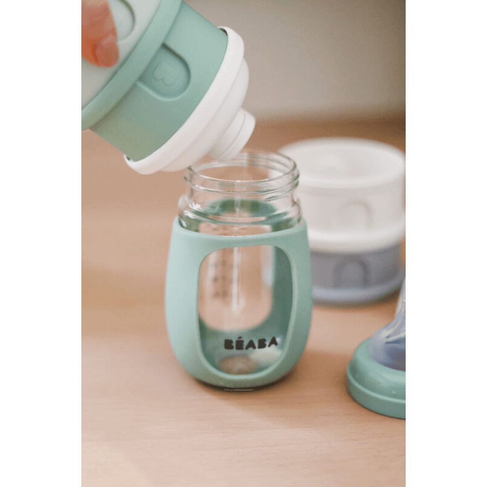 Beaba Stacked Formula Container - Airtight Multifunctional Storage Container for Storing Milk Powder and Baby Food, 4 Interchangeable Compartments, Microwave Safe, Travel Friendly