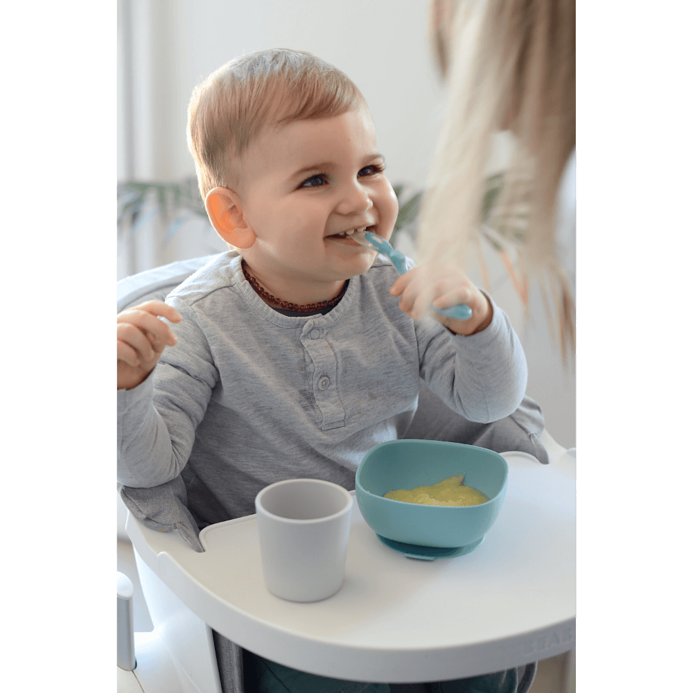 Beaba Silicone 4 Piece Baby Meal Set – Suction Plate, Suction Bowl, Anti-Slip Cup & 2nd Stage Spoon, Non-Slip, Unbreakable, Easy to Clean, BPA-Free Baby Feeding Set for Mess-Free Mealtime Essentials, 4M+
