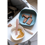 Beaba 1st Stage Soft Silicone Spoon - Set of 2, Baby Led Weaning Self Feeding Training Spoon with Ultra Soft Tip, Gum Friendly, Ergonomic Handles, Easy to clean, BPA Free, 4m+